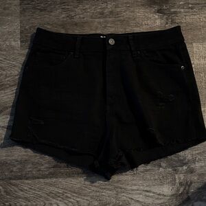 Black Denim Women's Shorts